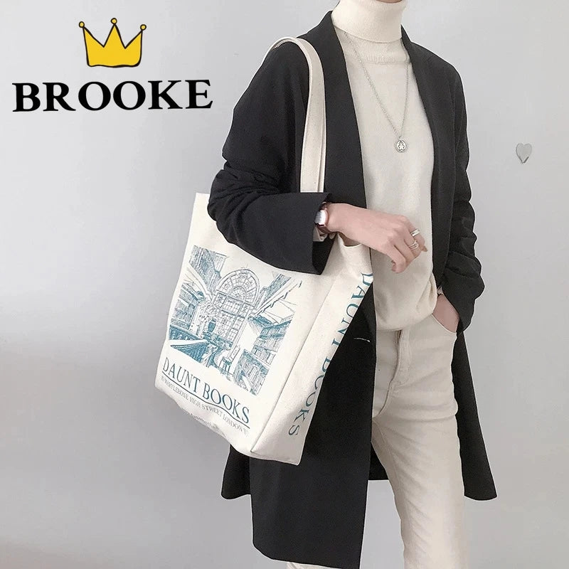 Canvas Shoulder Bag London Daunt Books Daily Shopping Bags Students