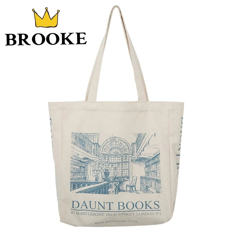 Canvas Shoulder Bag London Daunt Books Daily Shopping Bags Students