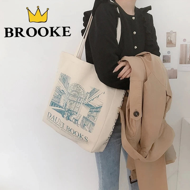 Canvas Shoulder Bag London Daunt Books Daily Shopping Bags Students
