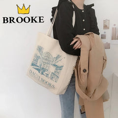 Canvas Shoulder Bag London Daunt Books Daily Shopping Bags Students