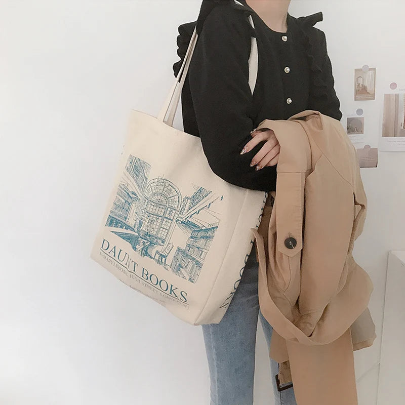 Canvas Shoulder Bag Daunt Books Large Tote For Girls
