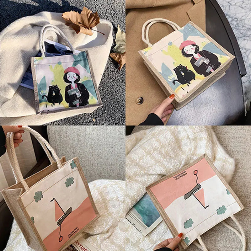Canvas Shoulder Bag Small Cotton Handbag Casual Tote Female Vintage Messenger