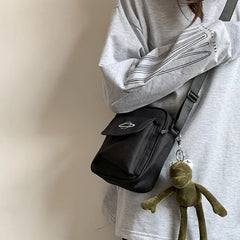 Women Canvas Shoulder Bag Small Cotton Messenger Crossbody Purse