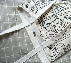 Canvas Shoulder Bags Cartoon Animal Printed Shopper Tote