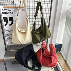 Women Canvas Shoulder Bags Large Capacity Thick Cotton Cloth Books Handbag
