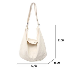 Women Canvas Shoulder Bags Large Capacity Thick Cotton Cloth Books Handbag