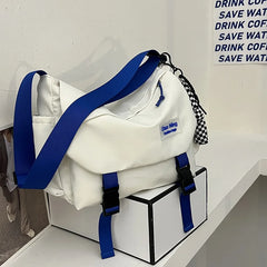 Vintage Canvas Shoulder Bag Solid Messenger Tote Handbag Casual Girls' Books Bag