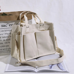 Women Canvas Tote Shoulder Bag Large Capacity Shopping Bag