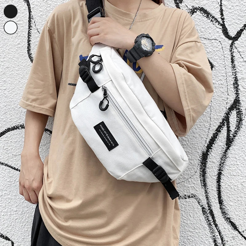 Canvas Waist Bag Unisex Casual Chest Bags Harajuku Outdoor Waist Packs