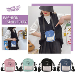 Women Cartoon Printed Canvas Shoulder Messenger Bag Hit Flap Purse