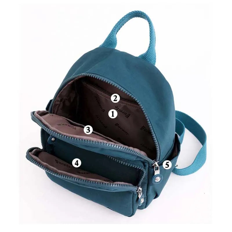 Women Mini Nylon School Bag Solid Light Weight Small Travel Backpack