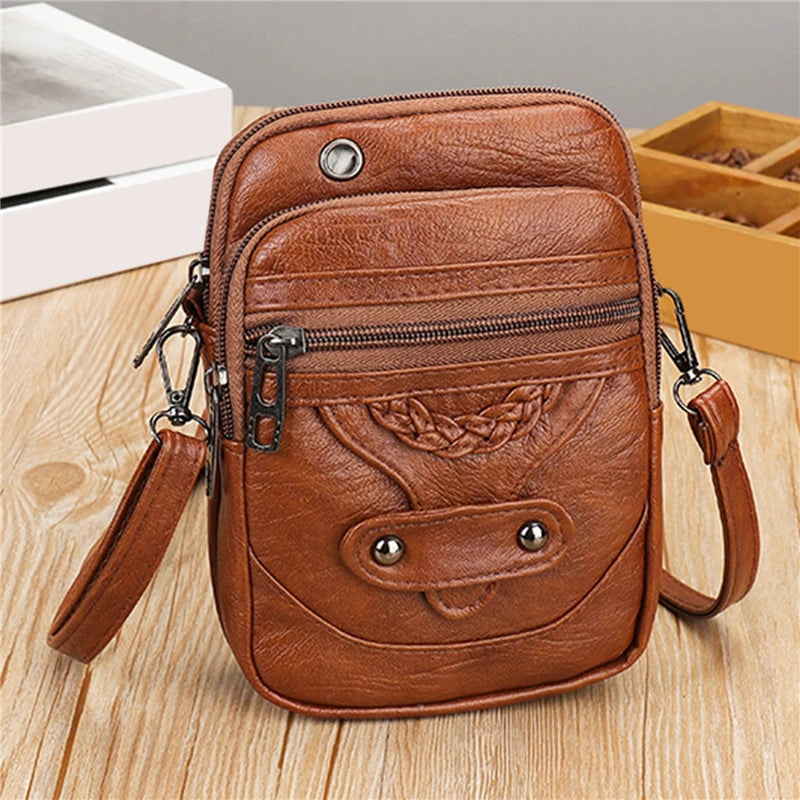Women Casual Vintage Crossbody Bag Multi-layer Shoulder Bag