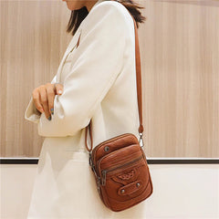 Women Casual Vintage Crossbody Bag Multi-layer Shoulder Bag