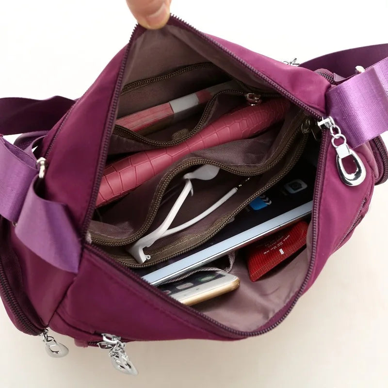 Women Casual Waterproof Nylon Shoulder Bag Large Capacity Mom Handbags Tote