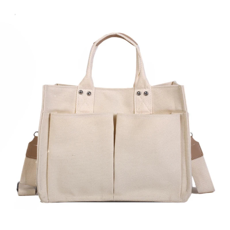 Large Capacity Canvas Tote Bag for Women, Crossbody Schoolbags