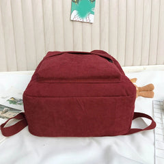 Women Corduroy Backpack School Bag Travel College Daypack Rucksack Handbags