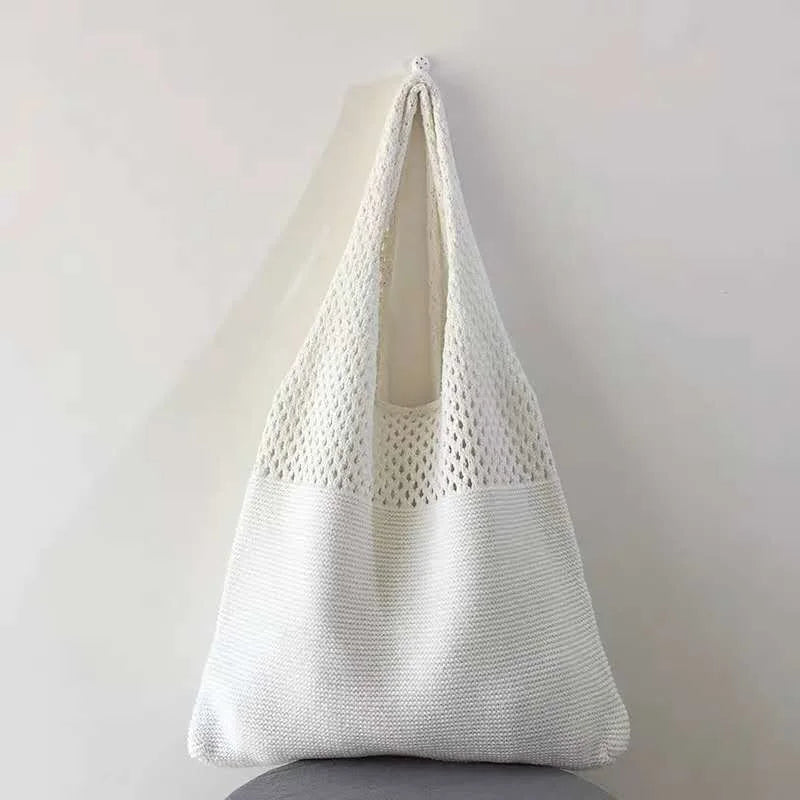 Women Casual Knitted Woolen Shoulder Bags Tote Plush Summer Shopper Bag