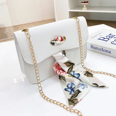 Small Shoulder Bags with Silk Scarf for Women