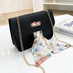 Small Shoulder Bags with Silk Scarf for Women