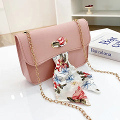 Small Shoulder Bags with Silk Scarf for Women