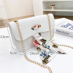 Small Shoulder Bags with Silk Scarf for Women