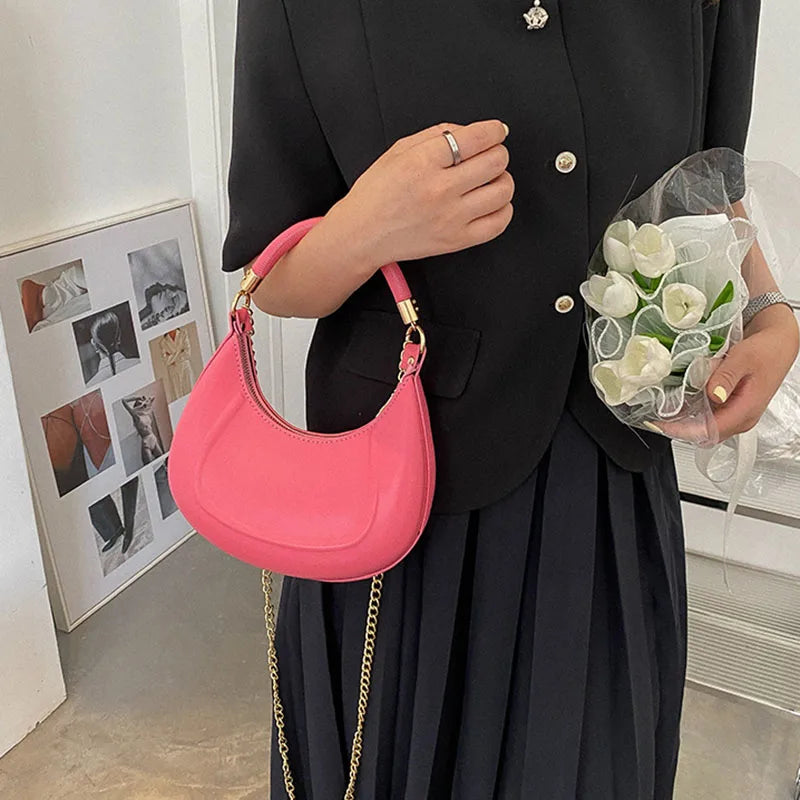 Women Chain Underarm Bag Dumpling Bag Shoulder Bag