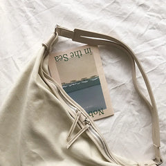 Canvas Shoulder Bag Ins Female Crossbody Small Zipper Messenger