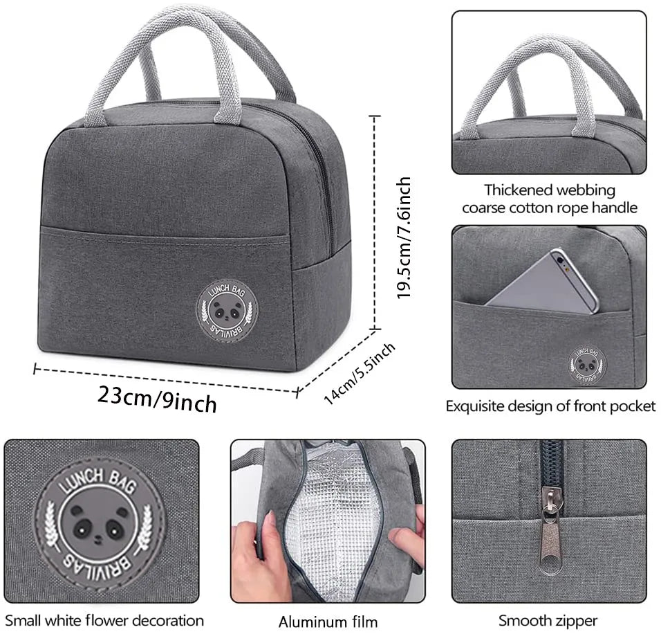 Women Child Insulated Lunch Bag Handbag Nurse Bento Food Lunchbox