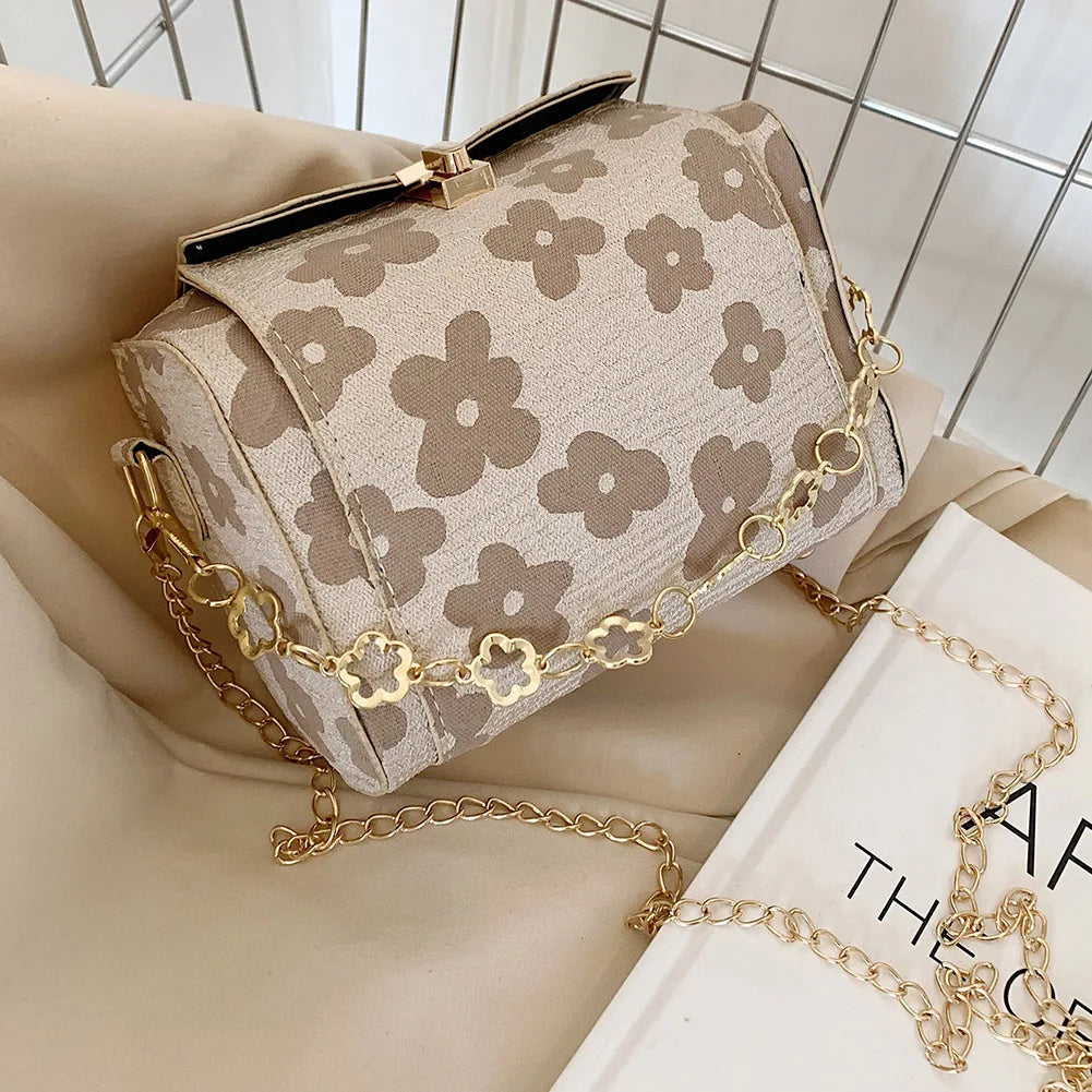 Women Classic Woven Fabric Handbag Lady Casual Small Tote Shoulder Bag