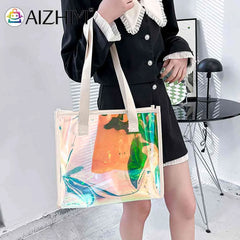 Women Clear Waterproof TOTES Shoulder Bag Summer Beach Pouch