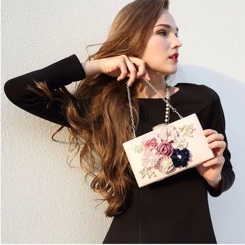 Floral Party Clutch Bag Wedding Evening Handbags