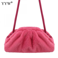 Leopard Flannelette Clutch Bag Crossbody Purse for Women