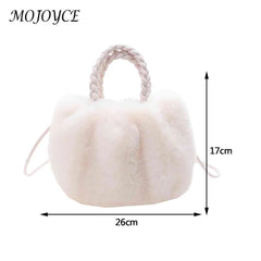Plush Crossbody Handbag Soft Solid Winter Purse