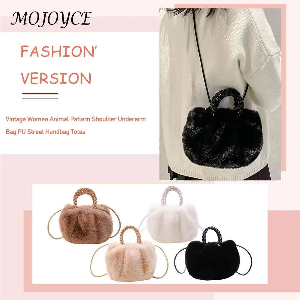 Plush Crossbody Handbag Soft Solid Winter Purse