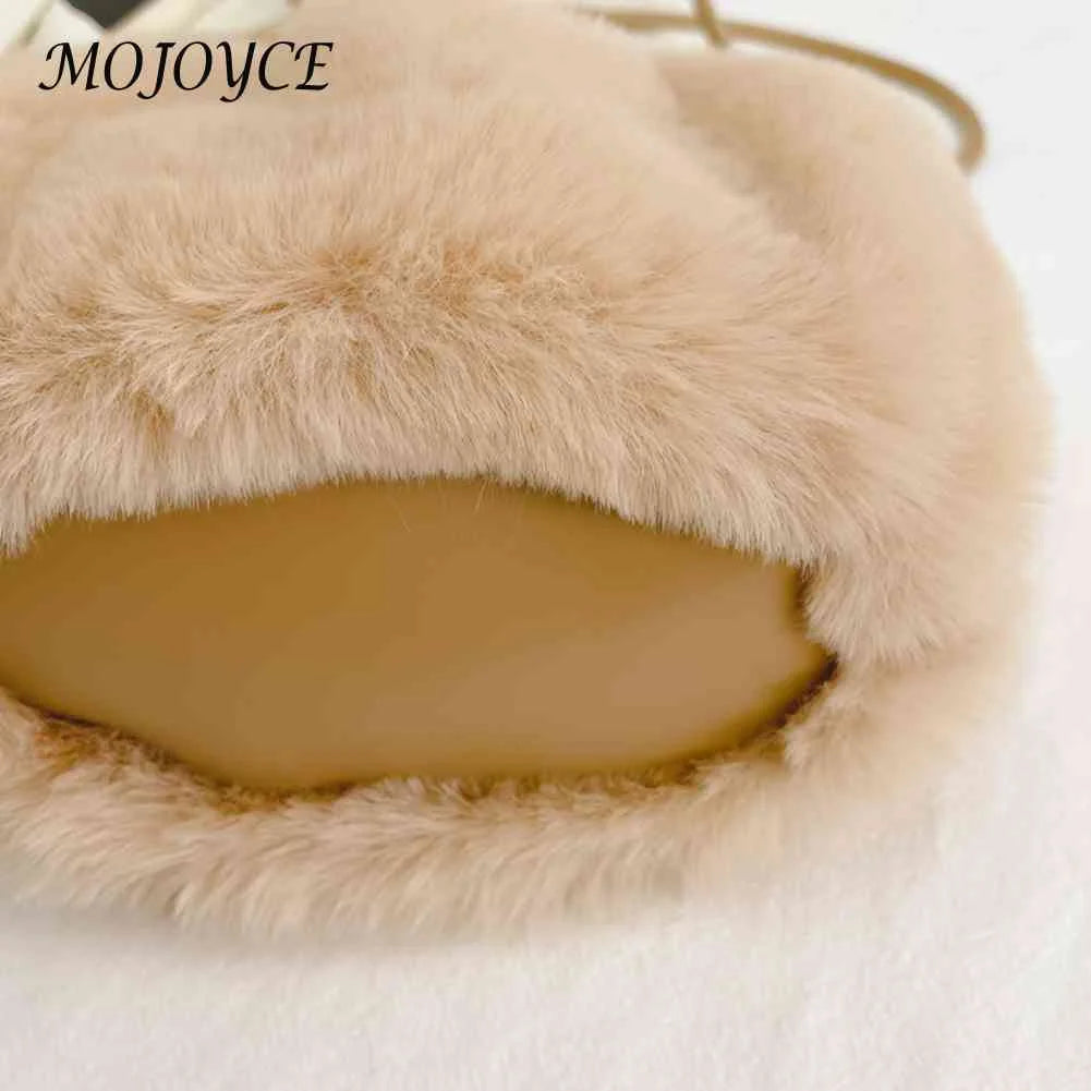 Plush Crossbody Handbag Soft Solid Winter Purse