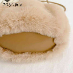 Plush Crossbody Handbag Soft Solid Winter Purse