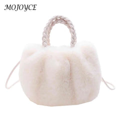 Plush Crossbody Handbag Soft Solid Winter Purse