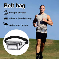 Women Concert Fanny Pack Phone Holder PVC Belt Bag Waterproof Camping Running