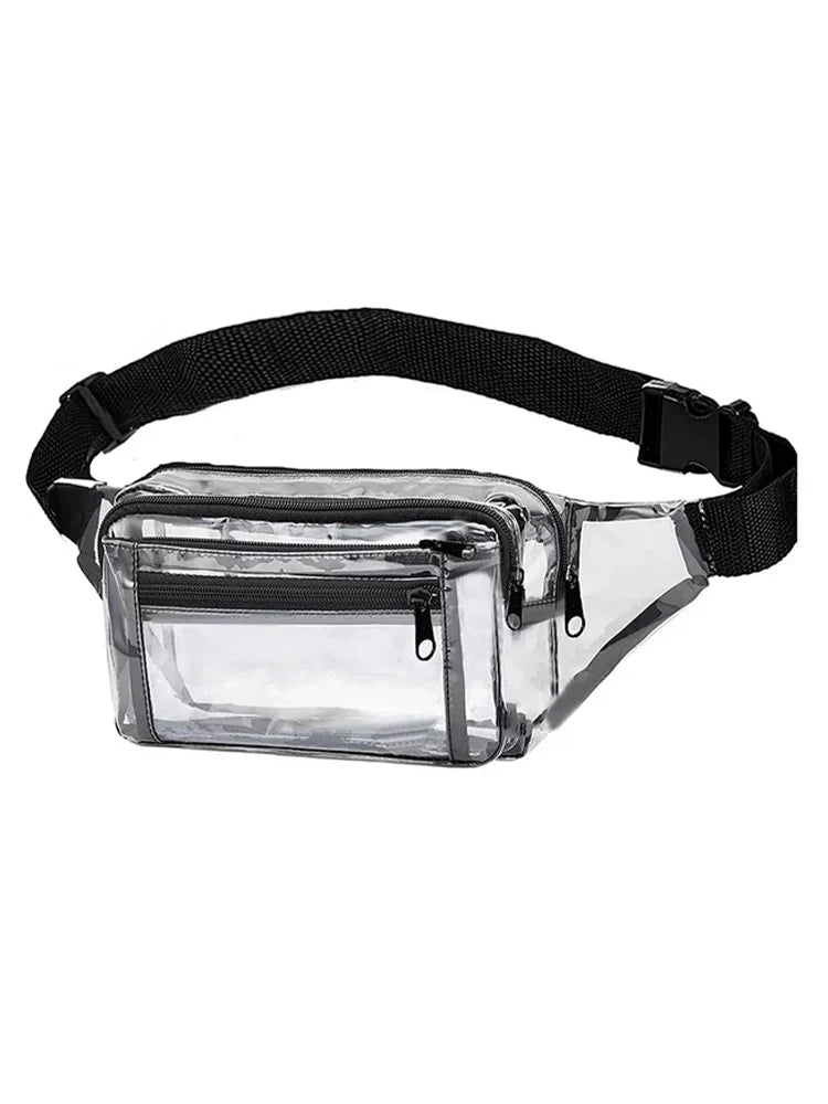 Women Concert Fanny Pack Phone Holder PVC Belt Bag Waterproof Camping Running