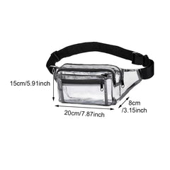 Women Concert Fanny Pack Phone Holder PVC Belt Bag Waterproof Camping Running