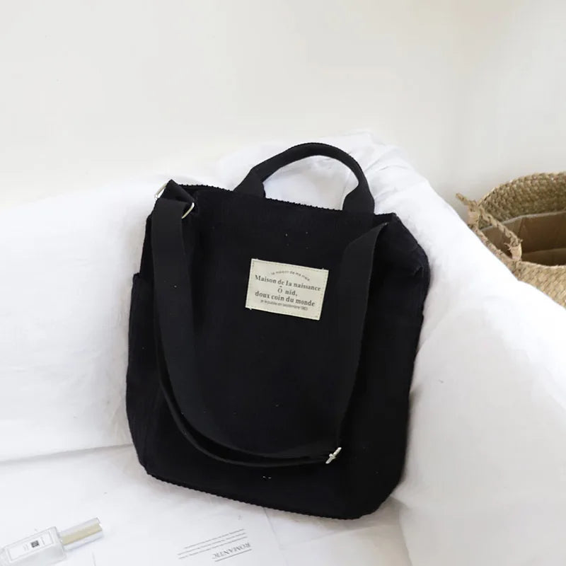 Large Capacity Corduroy Shoulder Bag for Women