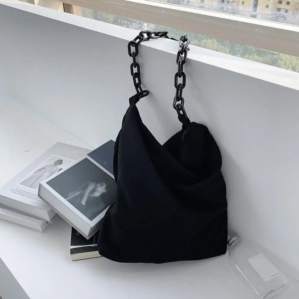 Women Corduroy Shoulder Bag Leopard Handbag Underarm Chain Pouch