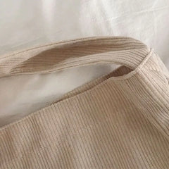 Women Corduroy Shoulder Bags Soft Handbags Tote Bags Girls Students Large