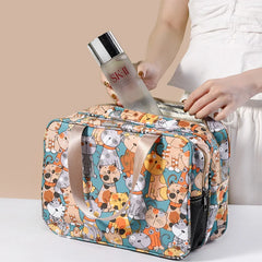 Women Cosmetic Bag Portable Travel Toiletry Waterproof Dry Wet Separation