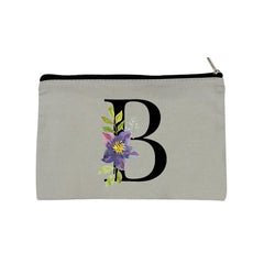Floral Print Cosmetic Organizer Travel Bag Grey