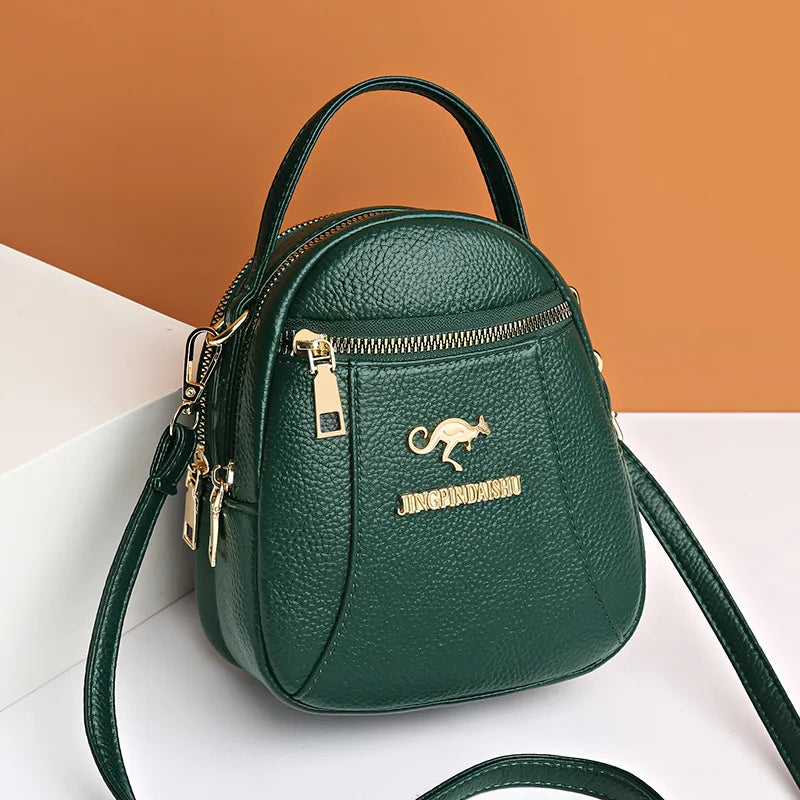 Soft Leather Mini Crossbody Bag for Women, Shoulder Messenger Handbag