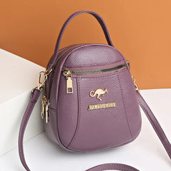 Soft Leather Mini Crossbody Bag for Women, Shoulder Messenger Handbag