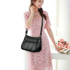 Soft Leather Women's Crossbody Bag Pockets Shoulder Tote