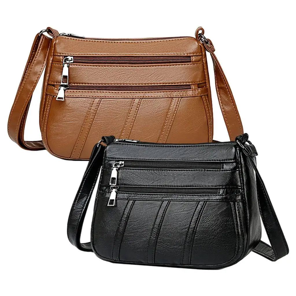 Soft Leather Women's Crossbody Bag Pockets Shoulder Tote
