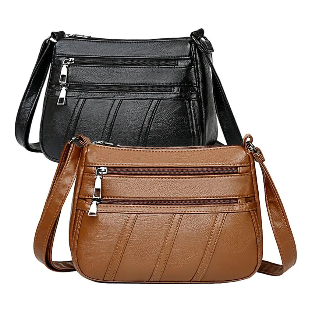 Soft Leather Women's Crossbody Bag Pockets Shoulder Tote